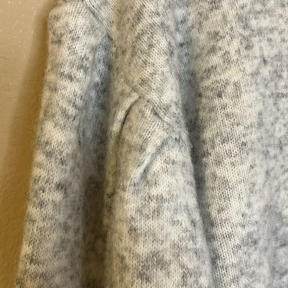 Madewell Vinson Shawl Collar Sweater Heather Grey Drop Shoulder Small